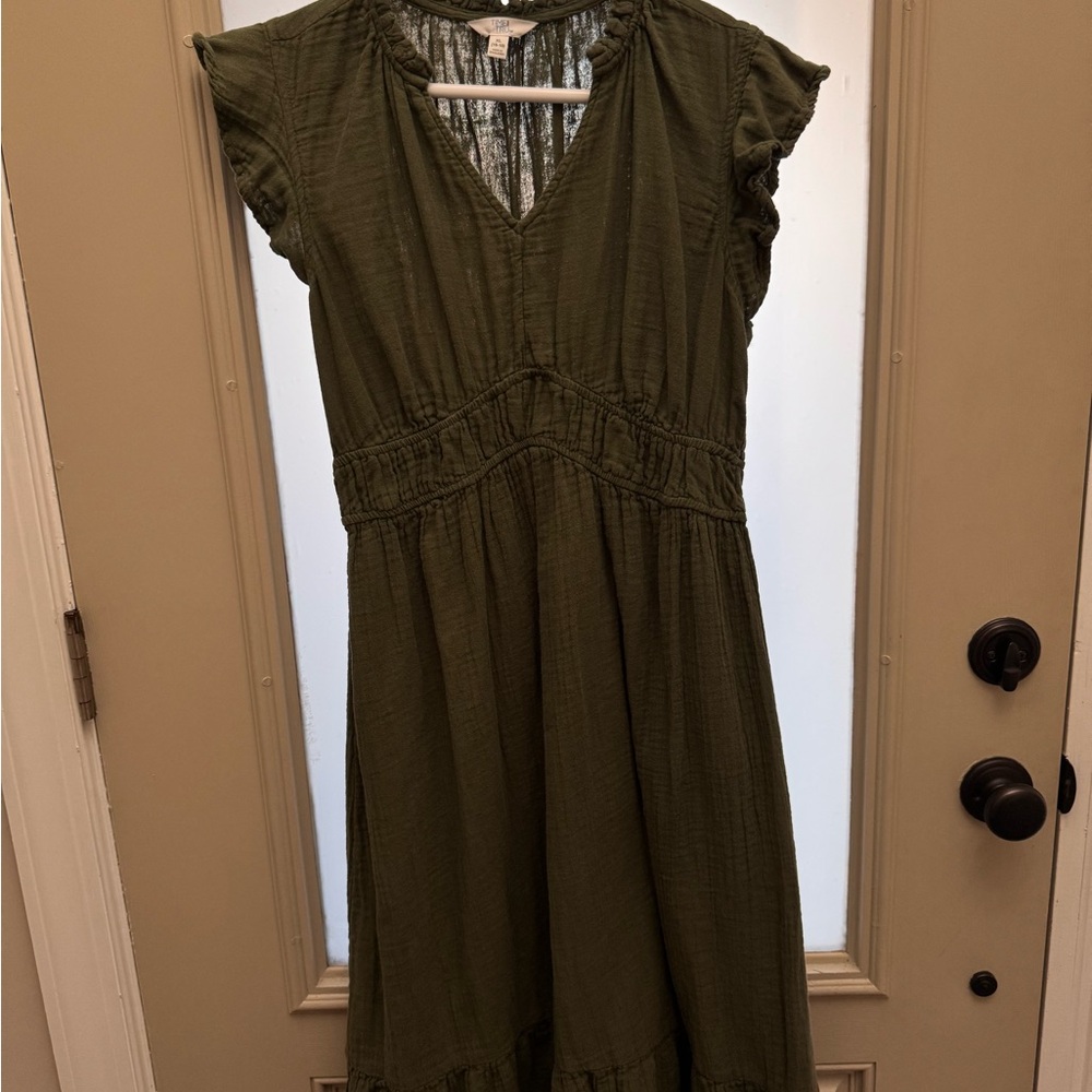 Time and Tru short sleeve dress XL olive green